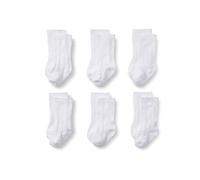 Amazon Essentials x Sofia Grainge Unisex Kids' Cable Knit Knee-High Socks, 6 Pairs, White, 4-5 Years