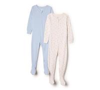 Amazon Essentials x Sofia Grainge Unisex Kids' Snug-Fit Cotton Footed Pyjamas, Pack of 2, Little Bunnies/Pale Blue, 2 Years