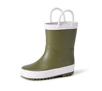 Amazon Essentials x Sofia Grainge Unisex Kids' Waterproof Rubber Wellington Boots, Olive, 11.5 UK Child
