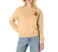 Amazon Essentials x Sofia Grainge Women's Boxy Drop Shoulder Crewneck Sweatshirt, Light Camel Bear Heart, XXL