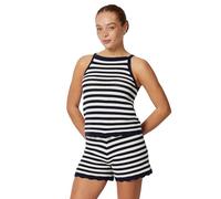 Amazon Essentials x Sofia Grainge Women's Cotton Crochet Jumper Tank & Shorts Set, Mommy and Me Collection, Ivory Navy Polo Stripe, S