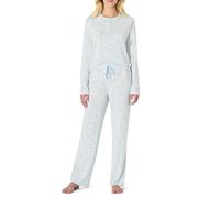 Amazon Essentials x Sofia Grainge Women's Long Sleeve Henley Pyjama Set, Light Blue Geese, XXL