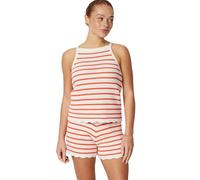Amazon Essentials x Sofia Grainge Women's Mummy & Me Cotton Crochet Jumpers & Tank Sets, Ivory Red Uneven Stripe, S