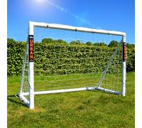 Amazon Exclusive Football Flick Goal - All weather - 70mm Extra thick uPVC - football goal for gardens, Integrated locking system (6x4, 8x4, 8x6, 12x6),White
