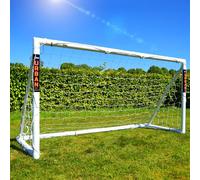 Amazon Exclusive Football Flick Goal - All weather - 70mm Extra thick uPVC - football goal for gardens, Integrated locking system, 4 (6x4, 8x4, 8x6, 12x6),White