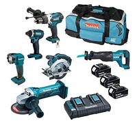 Amazon Exclusive: Makita DLX6104TX2 18V Li-ion LXT 6 Piece Combo Kit Complete with 3 x 5.0 Ah Batteries and Twin Port Charger Supplied in a LXT Tool Bag.