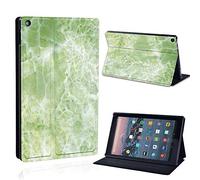 Amazon Fire HD 10 (2017) Case - PU Leather Flip Shell Stand - Jade Green Marble