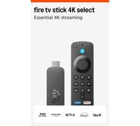 Amazon Fire TV Stick 4K Select (newest gen), start streaming in 4K, hundreds of thousands of films and TV episodes, free & live TV, find TV programmes faster with Alexa+