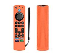 Amazon FireTV Remote Case, Silicone Cover for Omni Series and 4-Series, Lightweight, Anti-Slip, Shockproof, Orange, Includes Lanyard