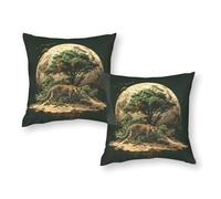 Amazon Jungle Moonlit Adventure Large Pillow Cases Decorative Modern Spring Pillowcase Cushion Covers 12"x12"
