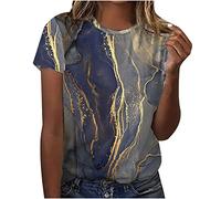Amazon Outlet Today 2023 Summer Tunic Tops UK Workout Tunic Blouse Vintage Floral Print Loose Fit Tshirts Sale Clearance Laides Short Sleeve Blouse Holiday Plus Size Tee Shirts