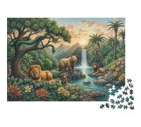 Amazon Rainforest Animals 1000-Piece Puzzle for Adults, 38x26cm/1000pcs, Smooth White Pieces for Easy Handling; for Relaxed Evenings at The Table