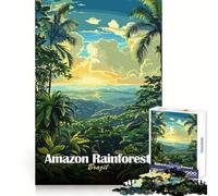 Amazon Rainforest Brazil Landscape Art 1000-piece Jigsaw Puzzles Logical Skill Mindful Leisure Precise Join Thoughtful Gift (38x26cm)