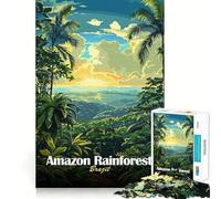 Amazon Rainforest Brazil Landscape Art Adult Jigsaw1000 Pieces Mind Boost Game Premium Laser Cut Quality Relaxing Indoor Group Activity (50x75cm)