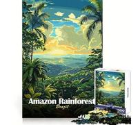 Amazon Rainforest Brazil Landscape Art Hard Jigsaw Puzzle for Adults 1000 Pieces Memory Enhance Time Well Spent Neat Edges (38x52cm)