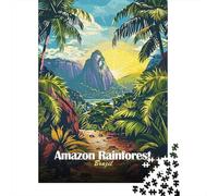 Amazon Rainforest Brazil Landscape Illustration 1000 Piece Jigsaw Puzzle, 52x38cm/1000pcs, for Adults, Screen-Free Activity, Weekend Downtime And Time at Home