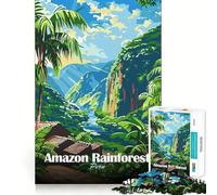 Amazon Rainforest Peru Travel Poster 1000 Piece Jigsaws for Adults Think Training Play Tight Lock No Loose Pieces Unique Gift for Stress Relief (38x26cm)