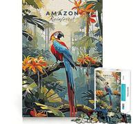 Amazon Rainforest Travel Puzzles for Adults 1000 Pieces Mental Boost Play Neat Cut Perfect Alignment Bonding Activity for Loved Ones (50x75cm)