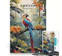 Amazon Rainforest Travel Puzzles for Adults 1000 Pieces Mental Boost Play Neat Cut Perfect Alignment Bonding Activity for Loved Ones (38x26cm)