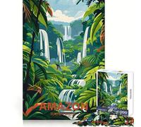 Amazon Rainforest Waterfall Adults 1000 Piece Jigsaw Puzzle Memory Ability Soft Distraction Secure Join Festive Surprise (38X26CM)