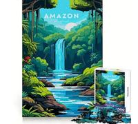 Amazon Rainforest Waterfall Landscape 1000 Piece Puzzle For Adults Cognitive Skill Casual Relaxation Solid Lock Chic Xmas Gift (38x52cm)