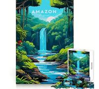 Amazon Rainforest Waterfall Landscape Jigsaw Puzzles 1000 Pieces for Teenagers Sharp Memory Calm Leisure Neat Edges Festive Gift (50x75cm)