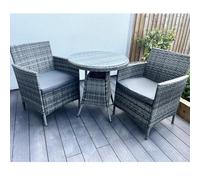 Outdoor Living (NW) Ltd Wicker Rattan Natural Bistro Set With Outdoor Cushion