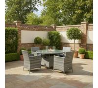 Amazon Rattan Fire Pit Dining Set - Round Table with 4 Chairs