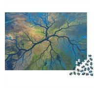 Amazon-River Network Jigsaw Puzzle 1000 Pieces Recycled Material Aerial View Puzzles for Boy & Girl Ages 6 Years Up Fun And Challenging Family Game Activity 38x26cm/1000pcs
