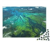 Amazon-River Network Jigsaw Puzzles 1000Pc Recycled Material Aerial View Puzzle for Boy & Girl Fun Present & Activity for Home Ideal for Child‘s Birthday Gift 70x50cm/1000pcs