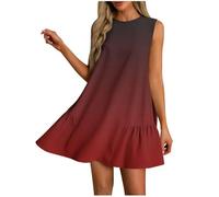 Amazon Warehouse Clearance UK Summer Dresses for Women UK Sale Clearance Round Neck Ruffle Sleeveless Tank midi Dress Party Evening a-line Sundresses Beach Holiday Essentials Lounge Basics Clothes
