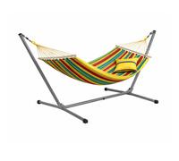 Amazonas Aruba Vanilla Single Spreader Bar Cotton Weatherproof Garden Hammock With Metal Stand