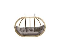 Amazonas Globo Single 1 Seat/person Wooden Hanging Egg Chair With Agora Fabric Weatherproof Cushion - Taupe