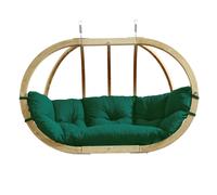 Amazonas Globo Double Royal Wooden Cushion Egg Hanging Chair - Verde in Dark Green amazonas Dark Green