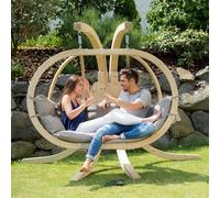 Amazonas Globo Royal Double Hanging Egg Chair & Stand Set - Taupe