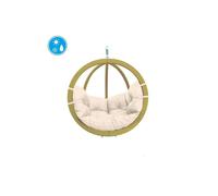 Amazonas Globo Single Wooden Cushion Egg Hanging Chair - Natura in Cream amazonas Cream