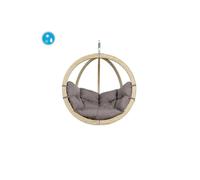 Amazonas Globo Single Wooden Cushion Egg Hanging Chair - Taupe in Silver amazonas Silver