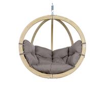 Amazonas Globo Wooden Hanging Egg Chair - Premium Garden Swing Seat (Taupe Grey)