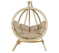 Amazonas Globo Wooden Single Hanging Egg Chair Set Sahara Sand