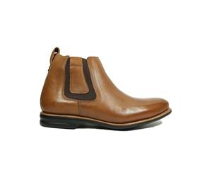 Amazonas Men's Leather Chelsea Boots, Wide Fit, Casual, Smart, Workwear, Sheepskin Lining, Anatomic Gel™ Technology (Cedar, Size 7)