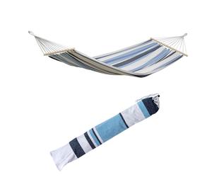 Amazonas Samba Double Hammock - Spreader Bar, Weatherproof Polycotton in Blue amazonas Blue