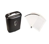 AmazonBasics 7-8 sheet Cross Cut paper and credit card shredder & Shredder Sharpening & Lubricant Sheets - Pack of 24