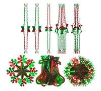 AmazonBasics Assorted Green and Red Christmas Metal Hanging Ornaments - Pack of 7