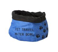 AmazonBasics Collapsible Folding Fabric Travel Dog & Cat Pet Bowl (Blue)