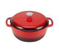 AmazonBasics Enameled Cast Iron Casserole Dutch Oven - 5.67 L, Red