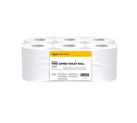 AmazonCommercial Mini Jumbo Toilet Roll, 2-ply Premium, 12 Rolls (1 pack), 557 Sheets per Roll, Sheet Size: 30.5 x 9 cm, T2 Dispenser Compatible