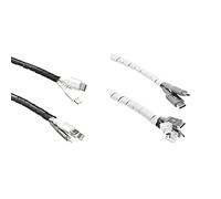 AmazonCommercial Universal Cable Tidy Tube, 10 m - Black & Universal Cable Tidy Tube, 10 m - White