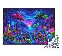 Amazonian Glow Enchanted Forests 1000-Piece Jigsaw Puzzle for Adults, 52x38cm/1000pcs; Clean White Cardboard for Sorting; A Quiet Indoor Pastime at Home