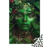 Amazonian Green Goddess 1000-Piece Puzzle for Adults, 52x38cm/1000pcs, Smooth White Card with Reduced Dust; Shared Family Time Around The Table