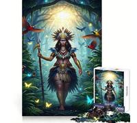 Amazonian Warrior in Jungle 1000-piece Jigsaw Puzzles Logical Skill Mindful Leisure Precise Join Thoughtful Gift (38x26cm)